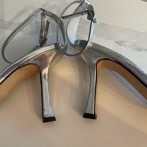 Mark Fisher Silver High Heel Sandals Size 7 - Picture 6 of 8